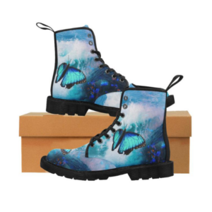 Butterfly And Sea Canvas Boots