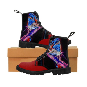 A Butterfly And A Ladybug Canvas Boots