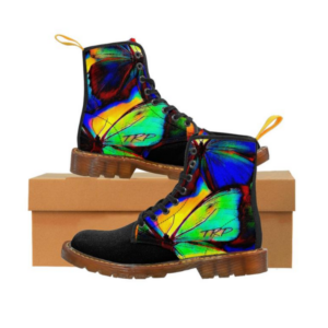 Beautiful Butterflies Black Canvas Boots