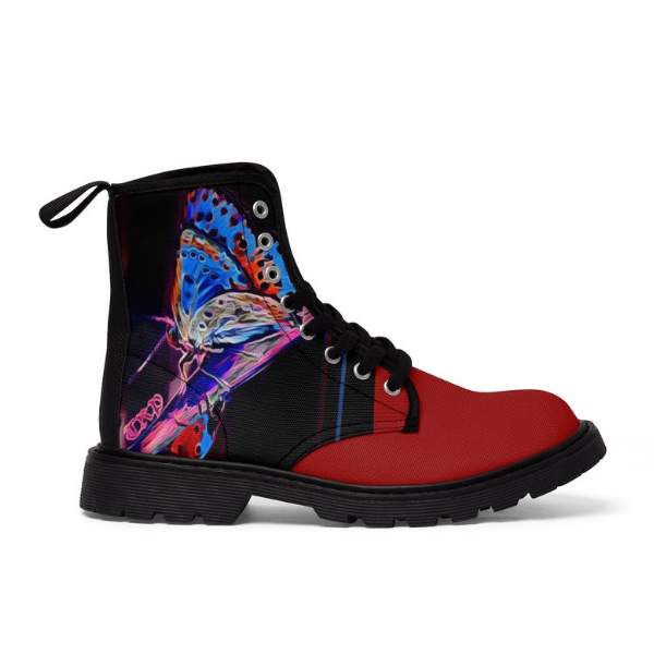 A Butterfly And A Ladybug Canvas Boots - Image 3