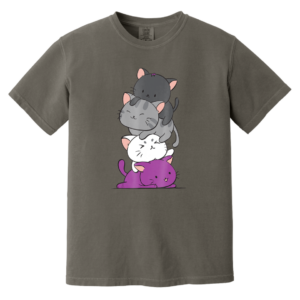 Kawaii Cat Pile Anime Heavyweight Garment-Dyed T-Shirt