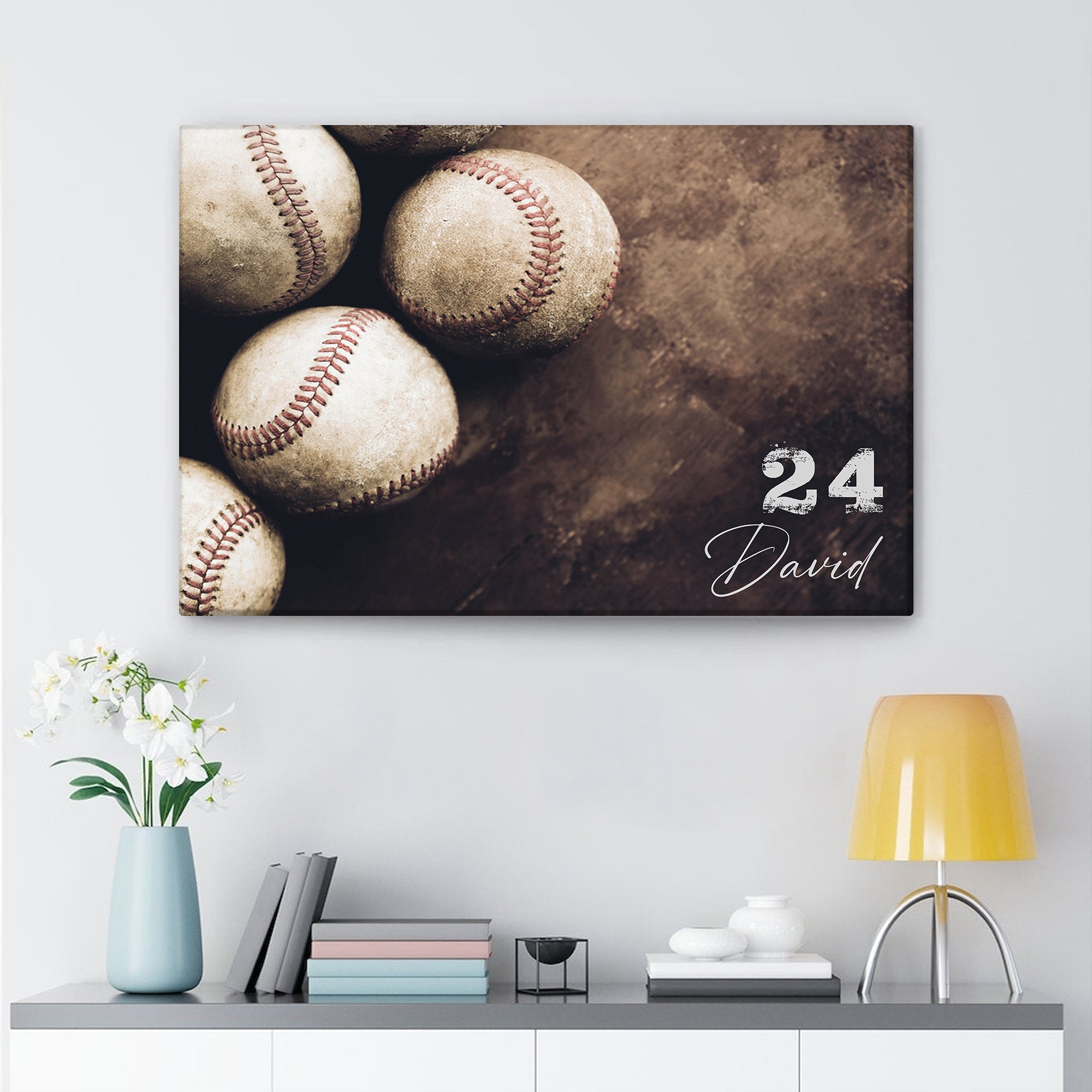 Personalized Baseball Poster & Canvas, Baseball Old Vintage Wall Art, Home Decor, Father's Day, Birthday Gift For Dad, Husband, Boy, Son