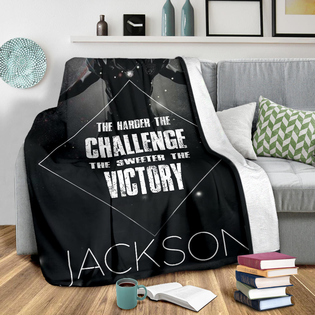 Personalized Football Blanket, American Football Boy Sherpa Fleece Blanket, Custom Name Soft Cozy Plush Throw Blanket