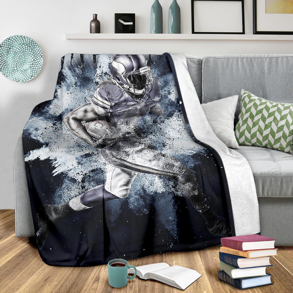 Personalized Football Blanket, American Football Boy Sherpa Fleece Blanket, Custom Name Soft Cozy Plush Throw Blanket