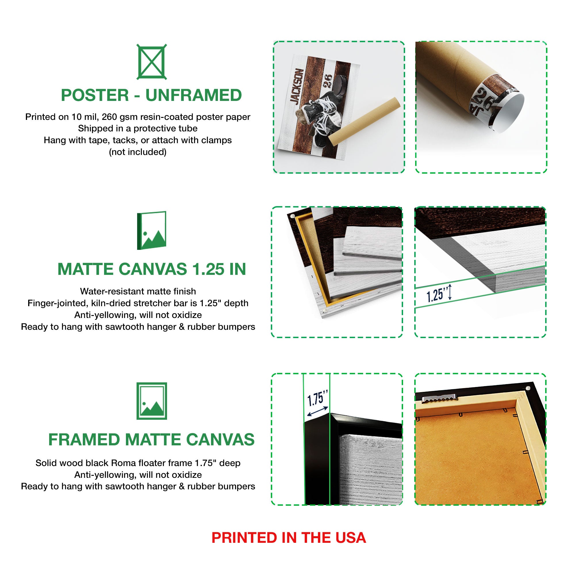 Personalized Hockey Poster & Canvas, Vintage Ice Skates And Puck Wall Art, Custom Name Number Home Decor For Boy, Son, Kid From Mom, Dad