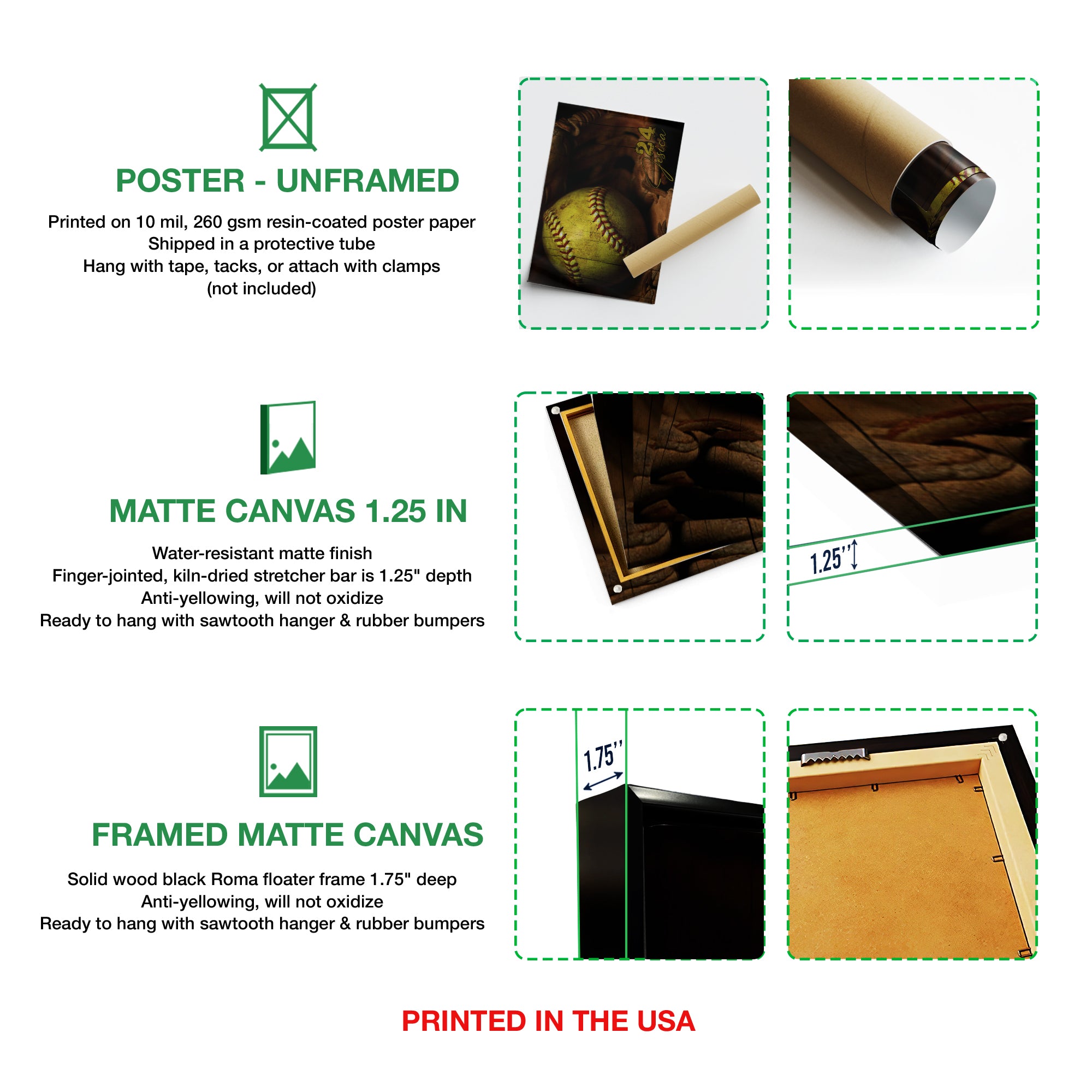 Personalized Softball Poster & Canvas, Softball And Gloves Vintage Wall Art, Custom Name Number Home Decor For Daughter, Softball Player